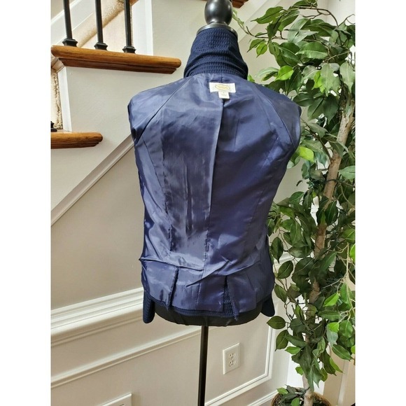 Talbots Women's Blue 100% Cotton Long Sleeve Front Buttons Fitted Blazer Size 4 - Picture 8 of 12